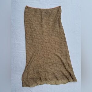 Silk floral midi skirt